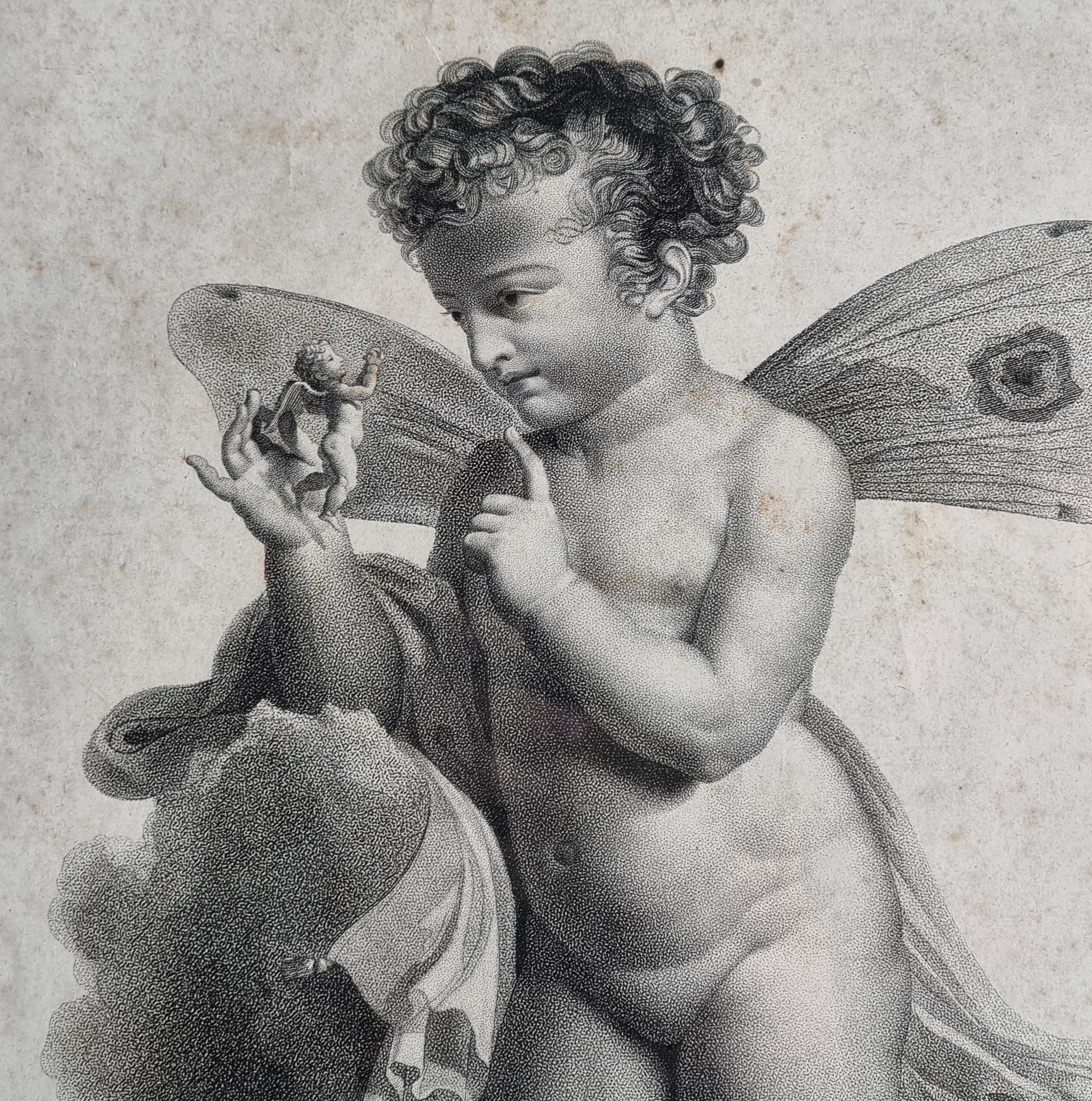 vier französische Drucke, 'Geflügelte Amoretten' Kupferstecher Castel, Verleger Jean - Paris im Angebot 5