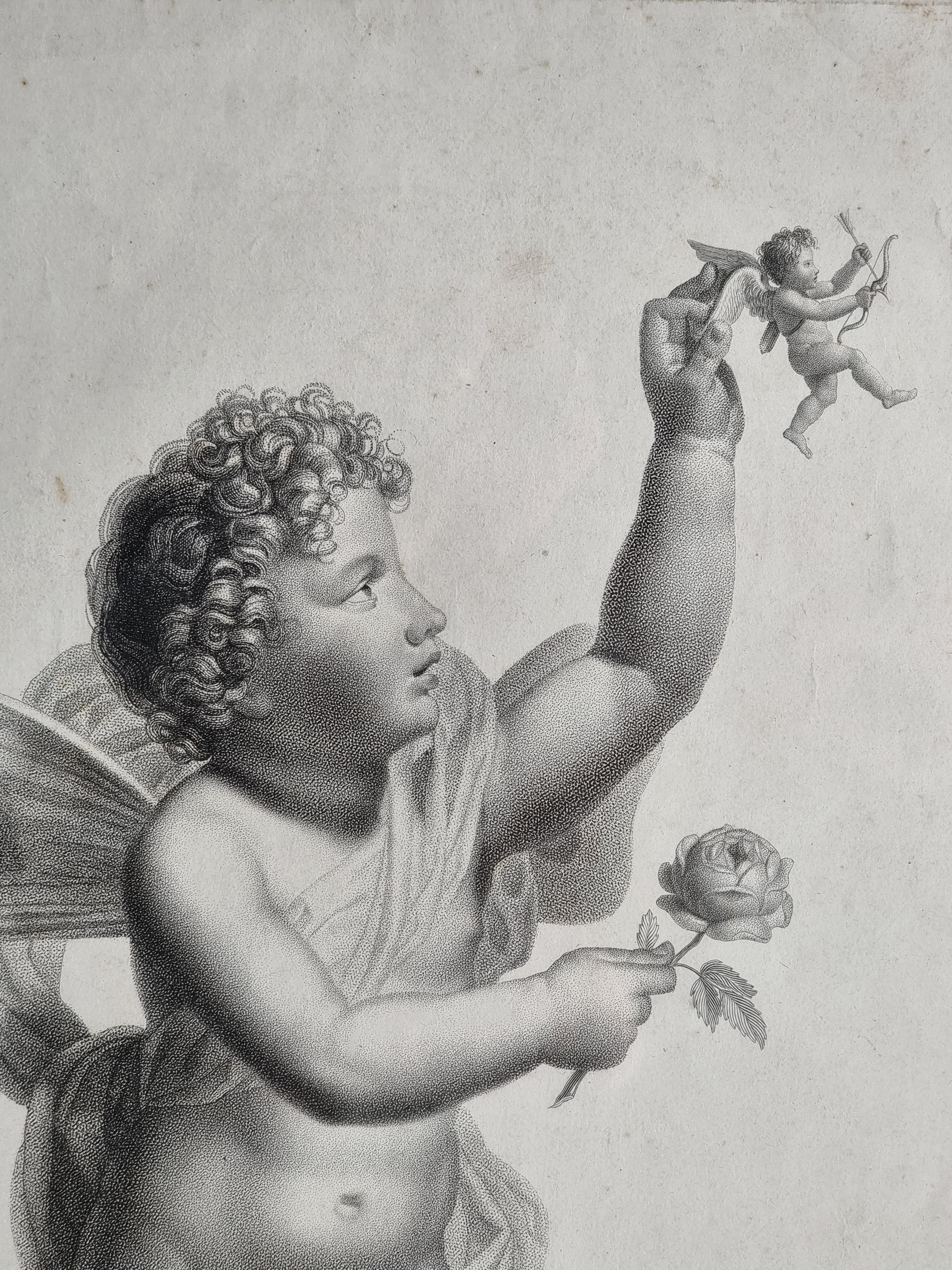 vier französische Drucke, 'Geflügelte Amoretten' Kupferstecher Castel, Verleger Jean - Paris im Angebot 11