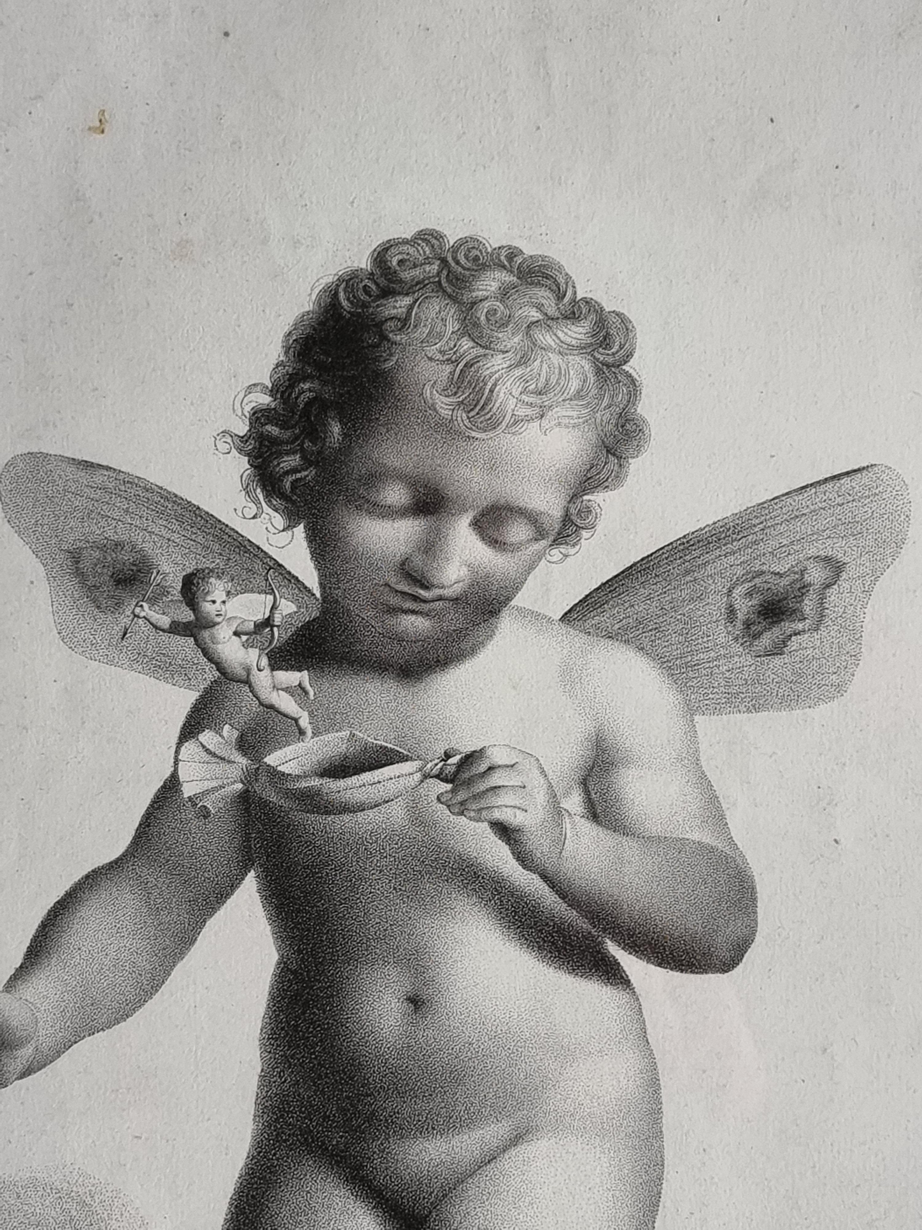 vier französische Drucke, 'Geflügelte Amoretten' Kupferstecher Castel, Verleger Jean - Paris im Angebot 12