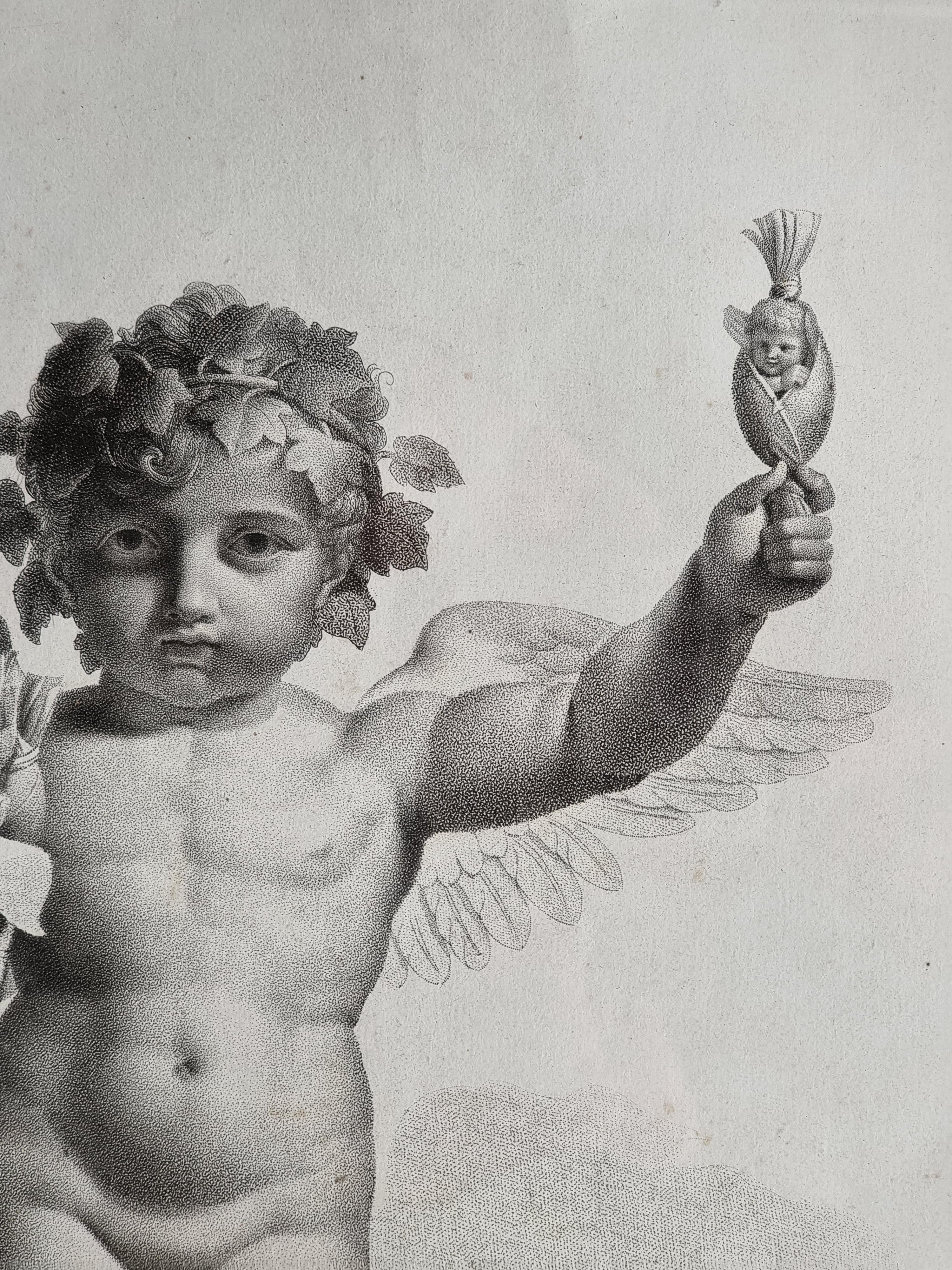 vier französische Drucke, 'Geflügelte Amoretten' Kupferstecher Castel, Verleger Jean - Paris (Klassisch-römisch) im Angebot