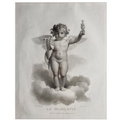 four French prints, "Winged Cupids" Engraver Castel, publisher Jean - Paris