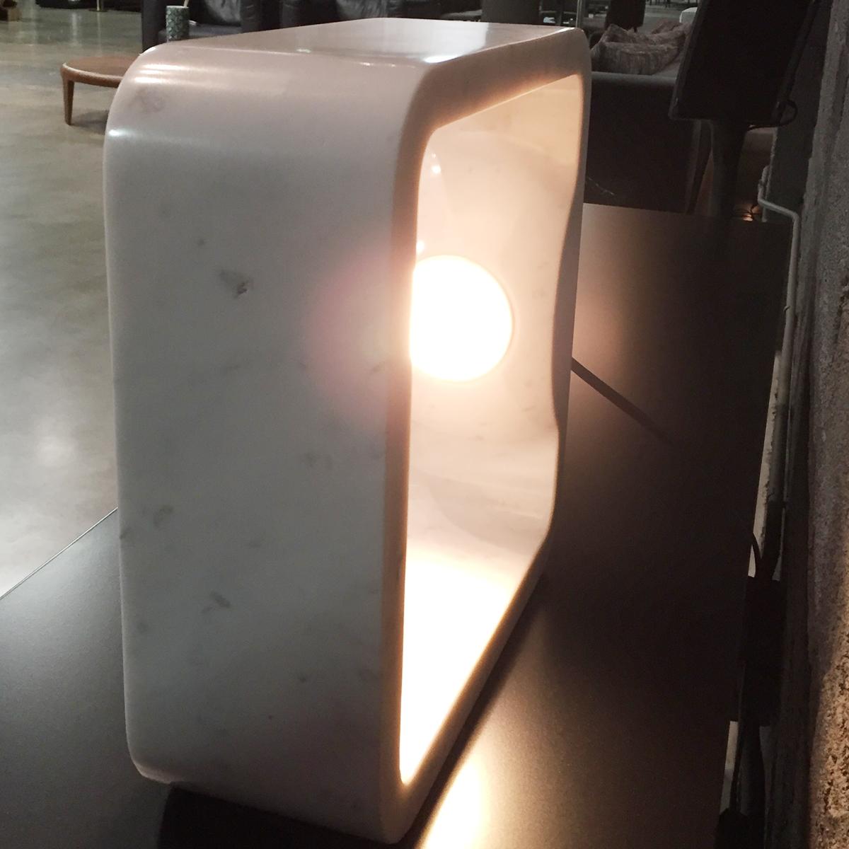 Quattrolati Carrara Marble Table Lamp by Hisham Kulhanek For Sale 4