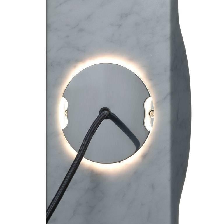 Polished Quattrolati Carrara Marble Table Lamp by Hisham Kulhanek For Sale