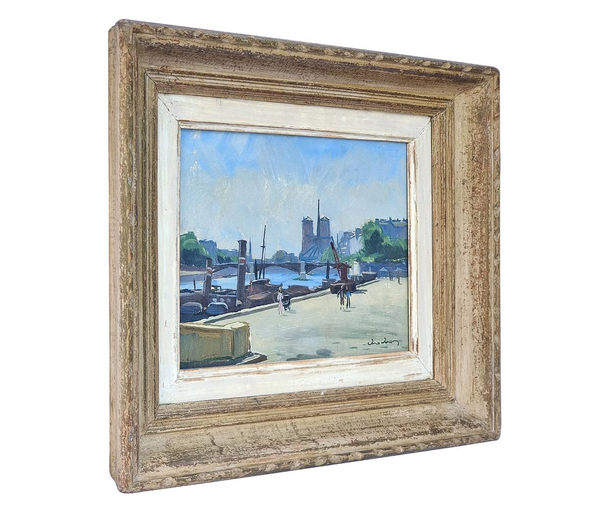 Dipinto a olio su carta montato su pannello di legno, opera dell'artista francese André Eugène Louis CHOCHON (1910 - 2005). Incorniciato in una cornice antica (con Marie-Louise) degli anni '50.
Bellissima composizione pittorica degli anni '50 e '60.