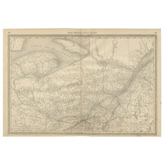 Quebec Antique Railroad Map c.1888 - La Belle Province, Cities & Towns