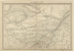 Mappa ferroviaria antica del Québec, 1888 circa - Provincia di La Belle, città e paesi