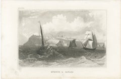 Quebec City Canada Harbor View – Antique Steel Engraving St. Lawrence River 1854