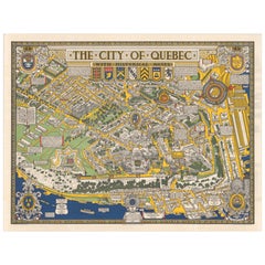 Quebec City Pictorial Map, The City of Quebec with Historical Notes, 1932