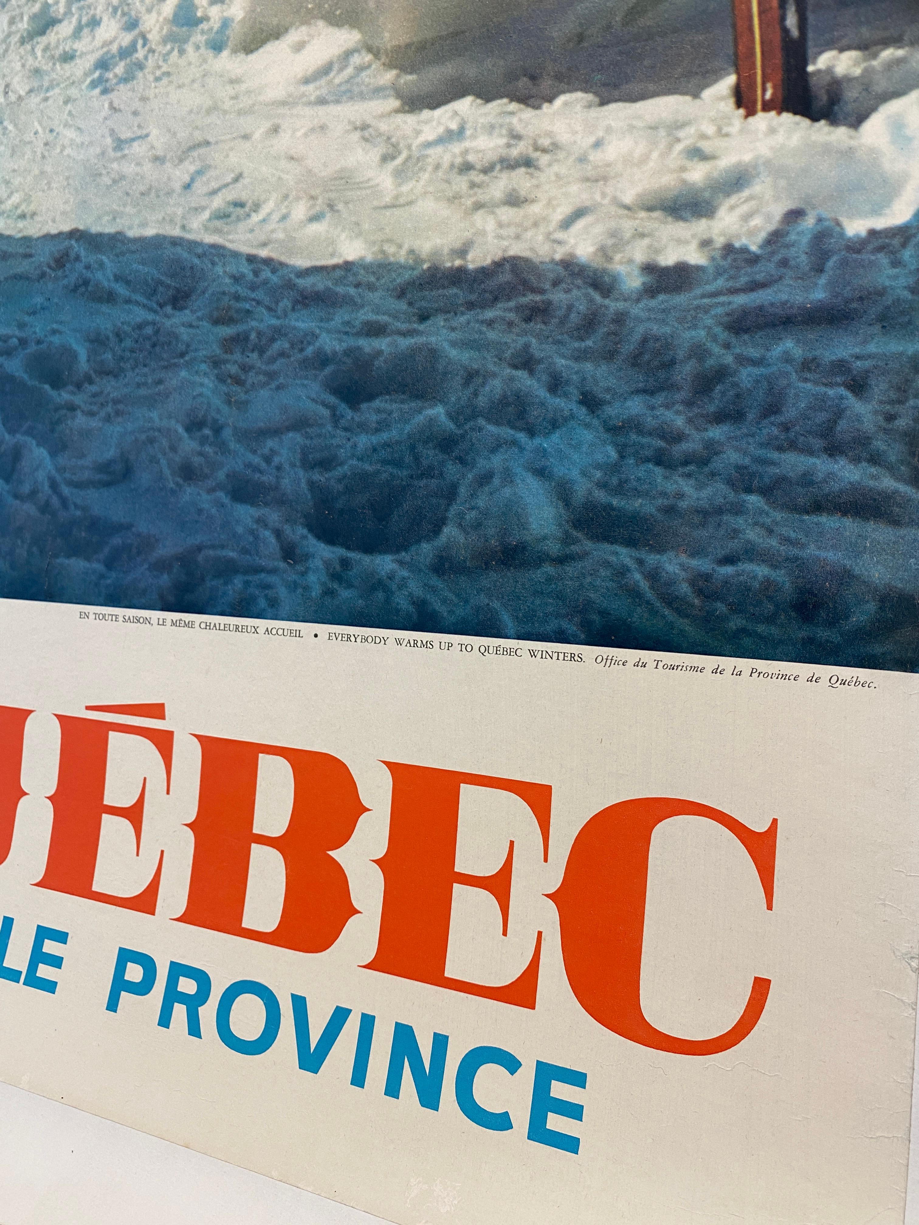 QUEBEC 'La Belle Province' Original Vintage Ski-Reiseplakat, ca. 1950er Jahre (Papier) im Angebot