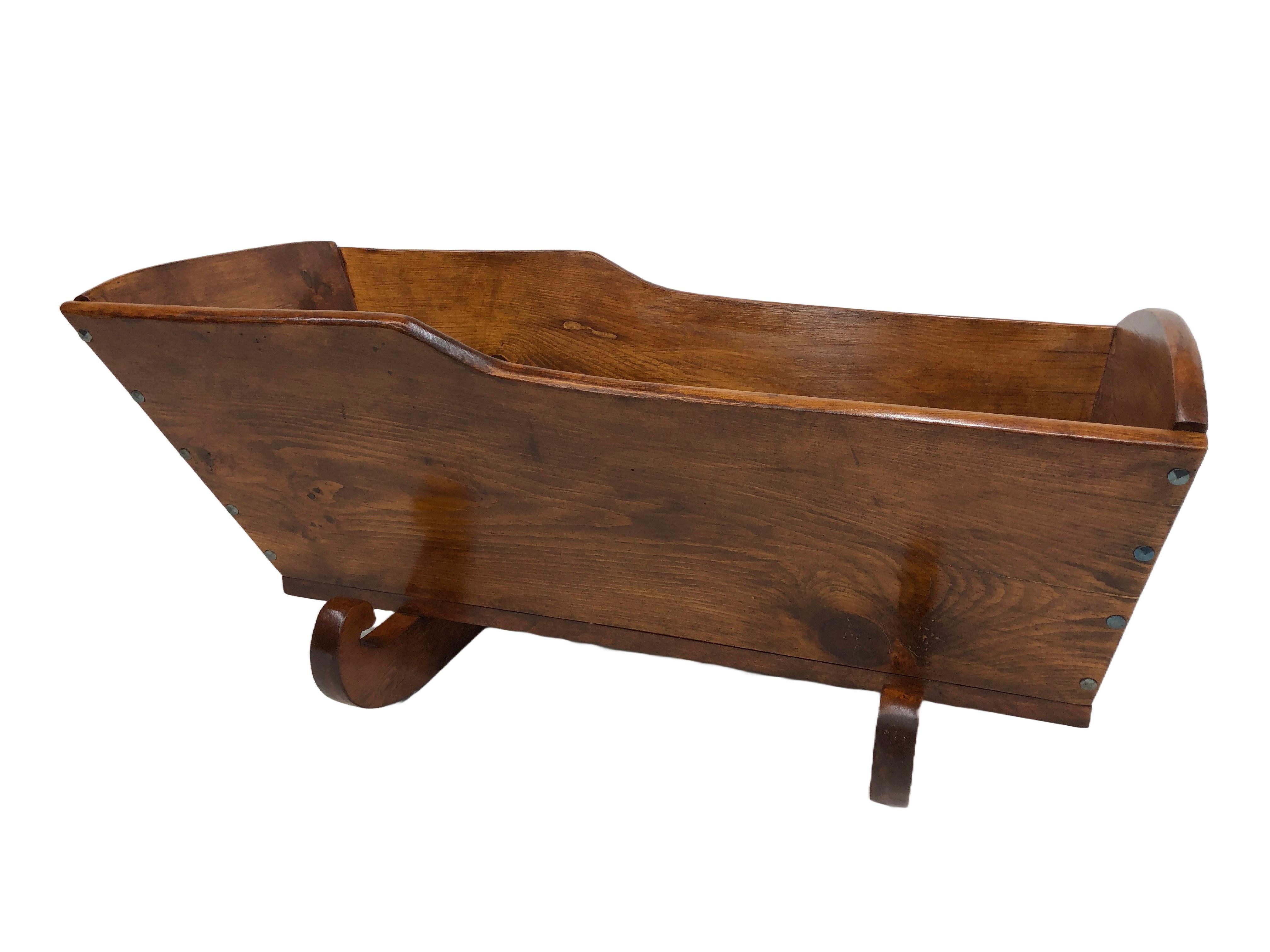 Canadian Quebec Pine Cradle Bassinet 19th Century For Sale