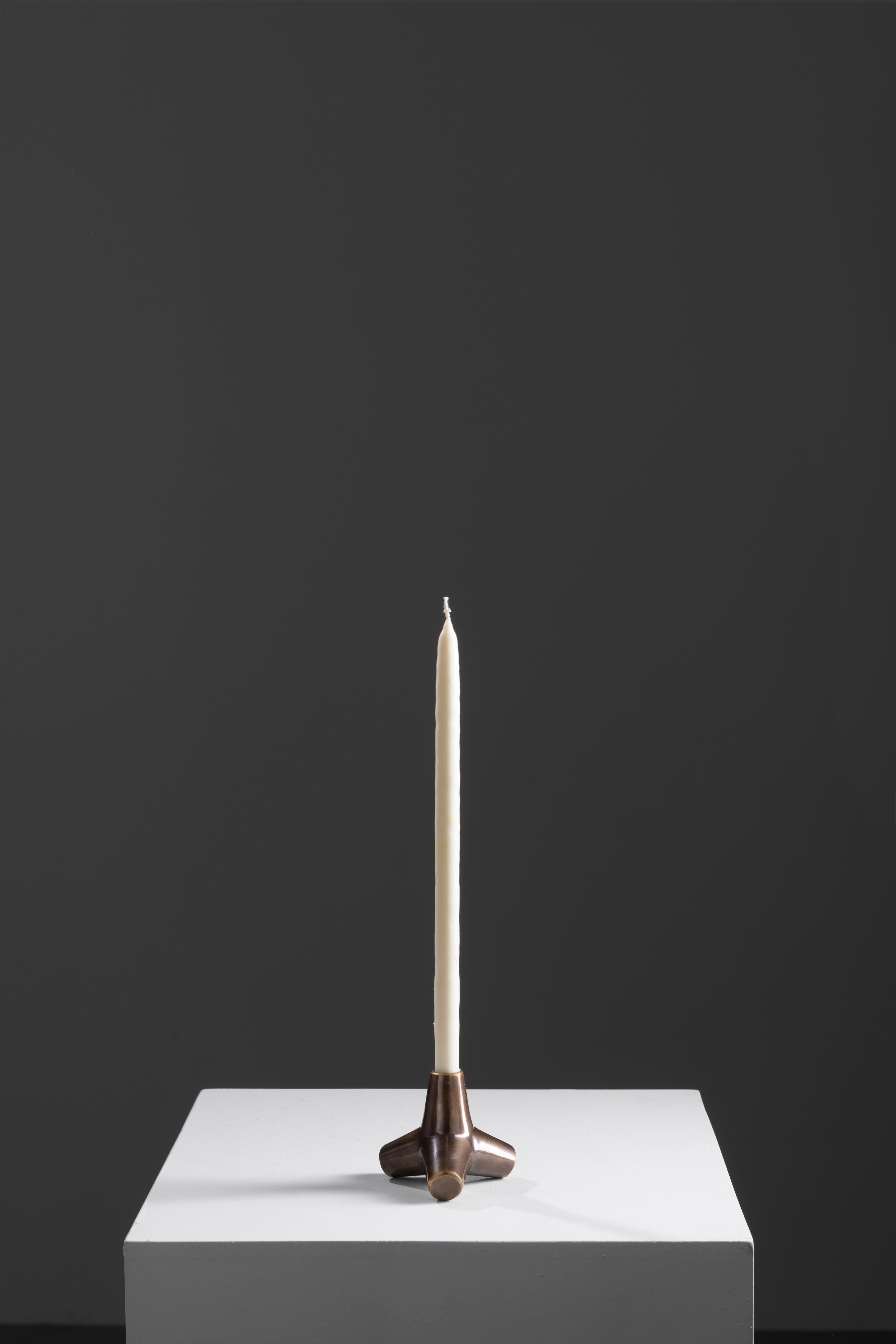 Quebra-mar brass and aluminium candle holder In New Condition For Sale In São Paulo, SP