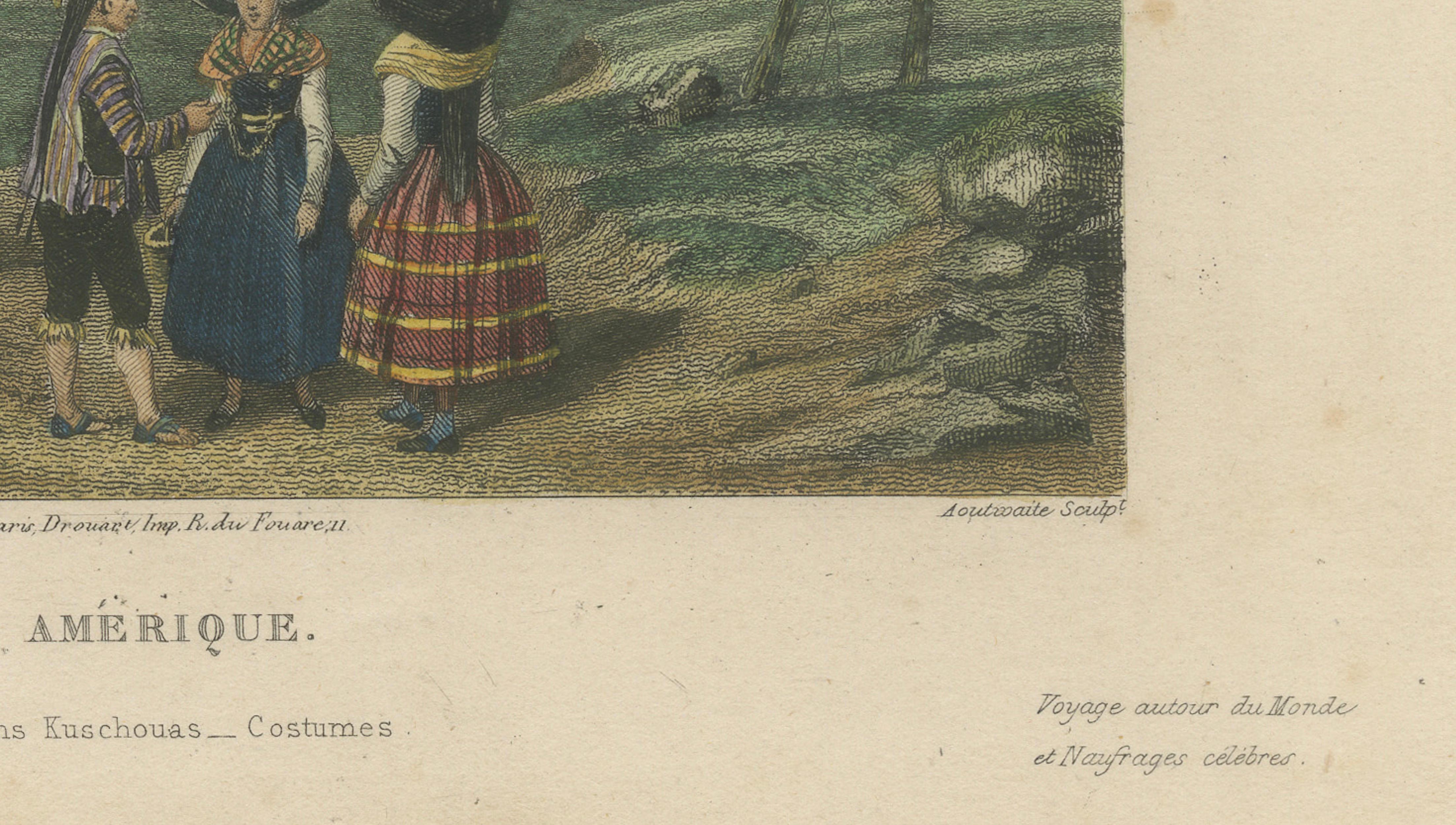 Quechua Indigenous Costumes, South America – Hand-Colored Print, 1843