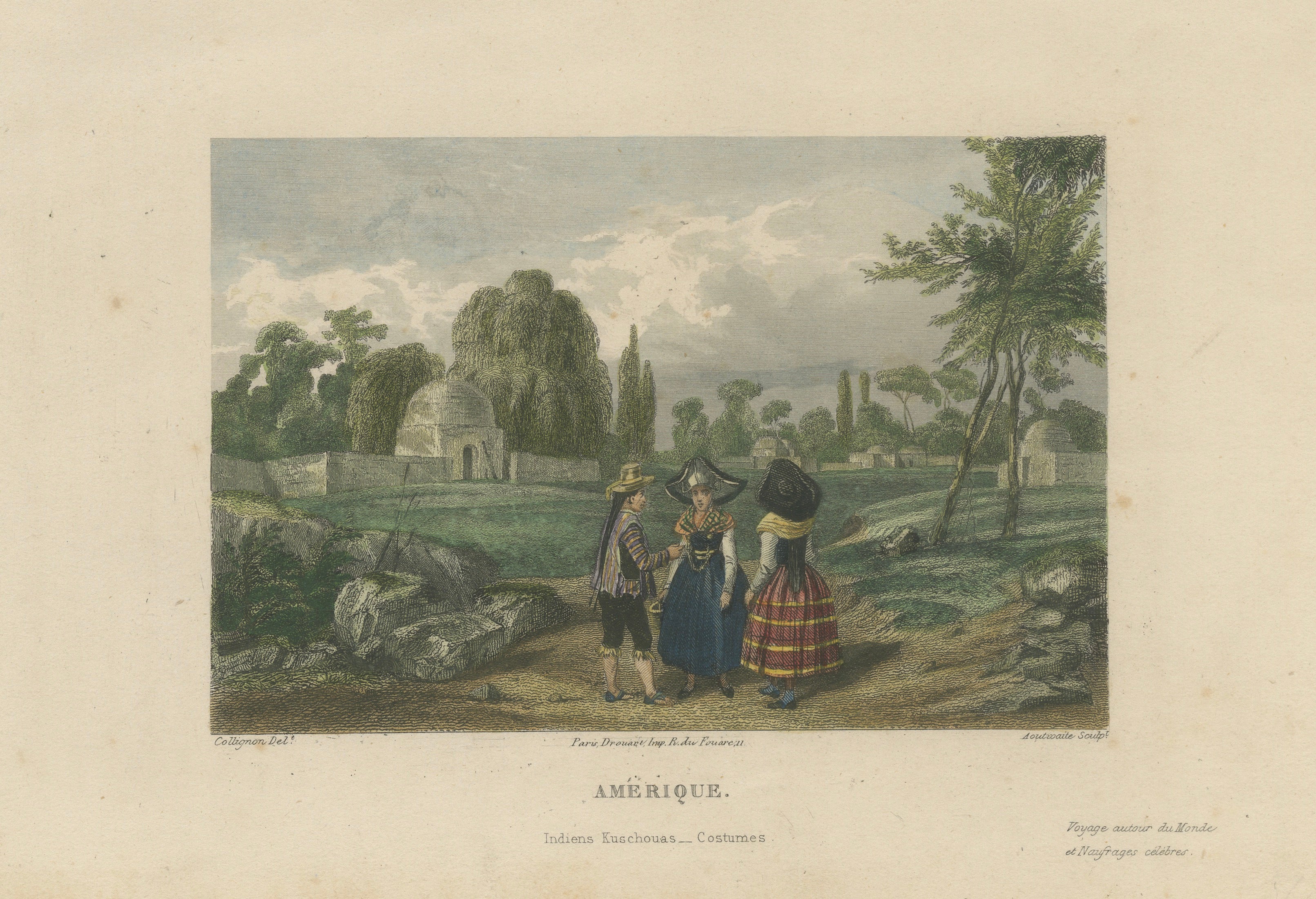 Quechua Indigenous Costumes, South America – Hand-Colored Print, 1843
