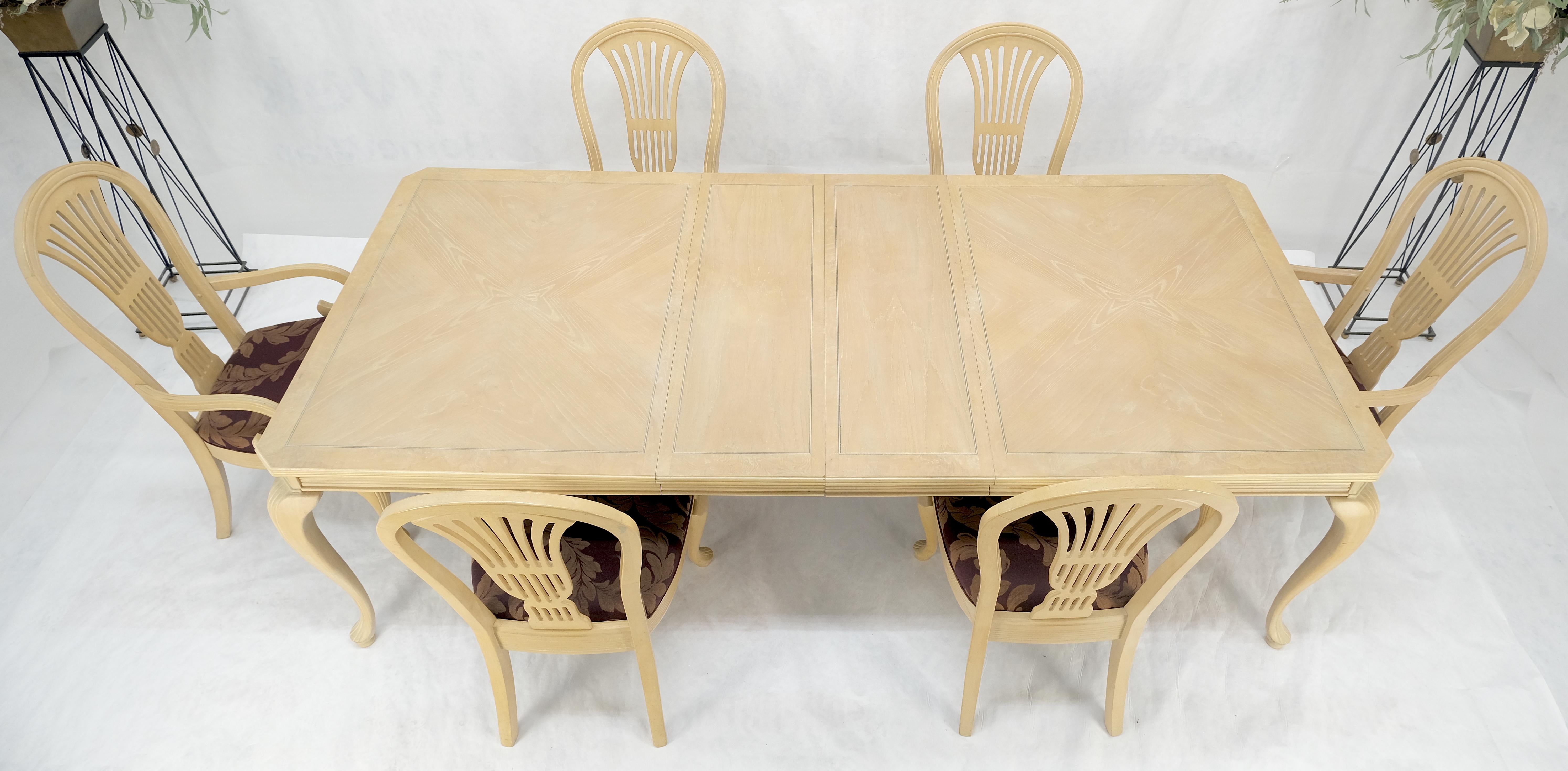 Queen An Style Weiß gewaschener Esstisch 6 Stühle Set von Century Furniture MINT im Angebot 8