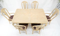 Queen An Style White Wash Dining Table 6 Chairs Set by Century Furniture MINT