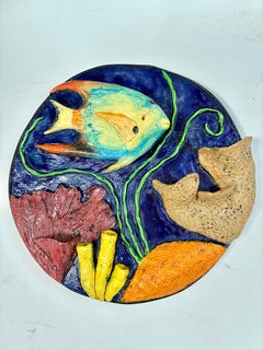 Queen Angel Fish Ceramic Wall Sculpture