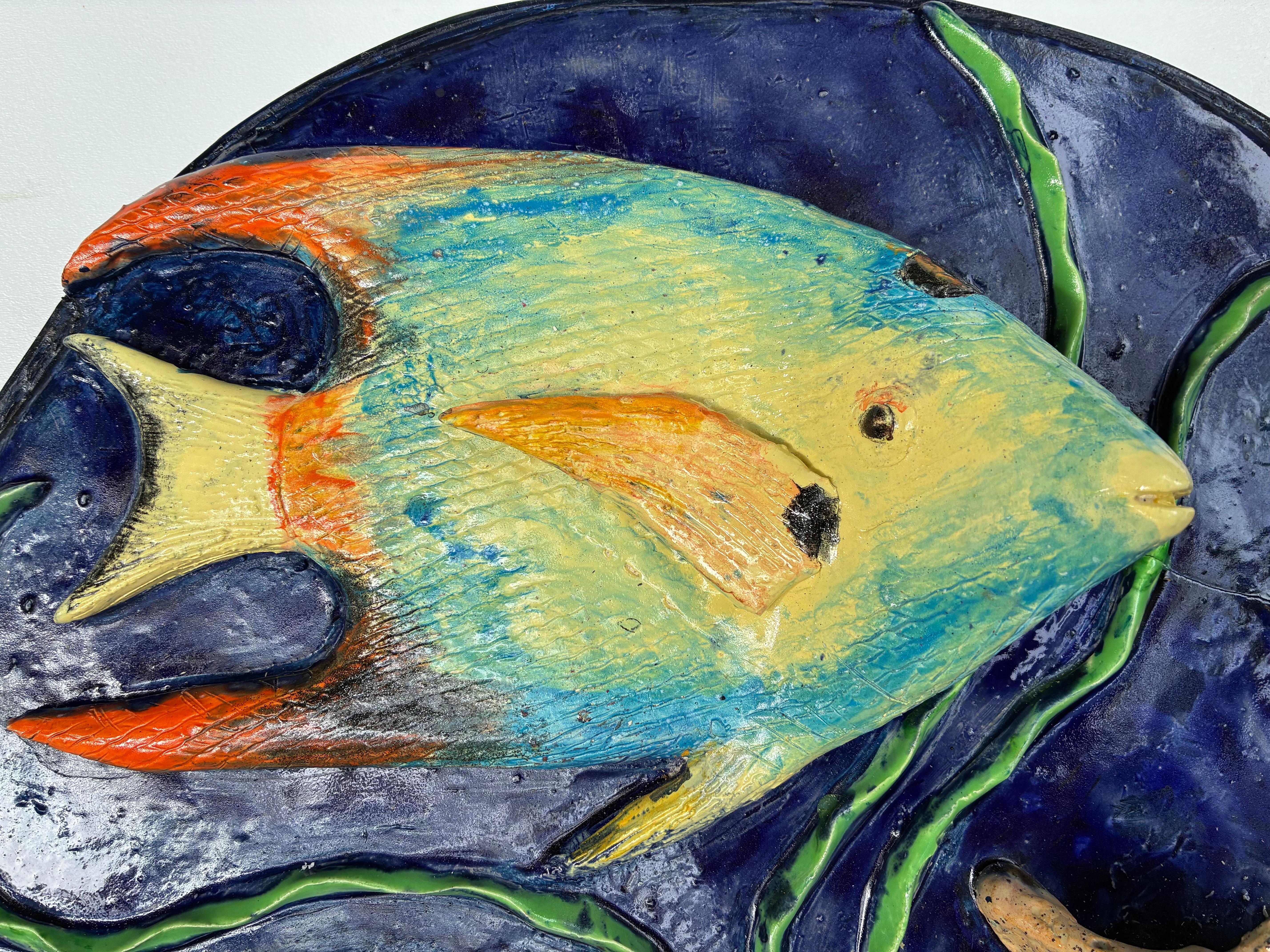 Queen Angel Fisch Keramik Wandskulptur im Angebot 2