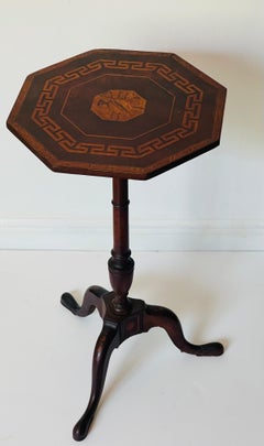 Queen Ann Candlestick Tilt Top Table with Inlay