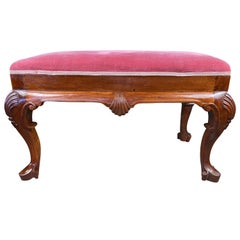 Used Queen Ann Powered Pink Stool, 20th Century