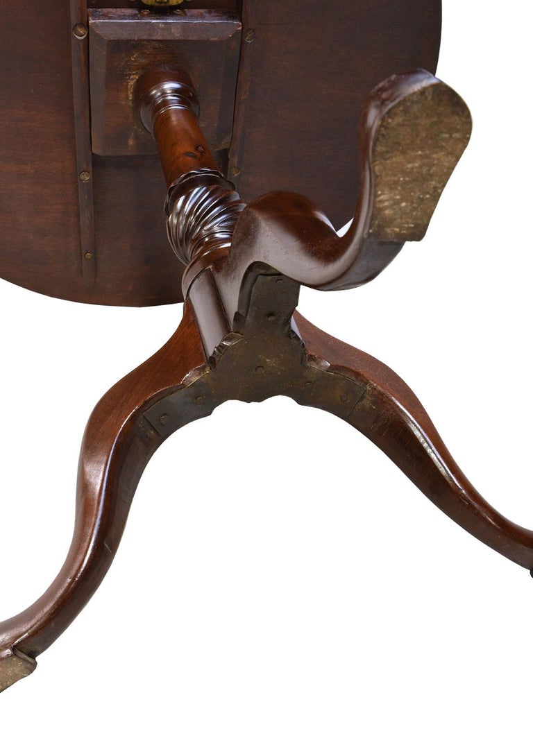 Queen Ann Round Tilt-Top, Tripod Tea Table in Mahogany, New England ...