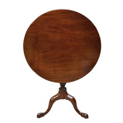 Queen Ann Round Tilt-Top, Tripod Tea Table in Mahogany, New England, circa 1790