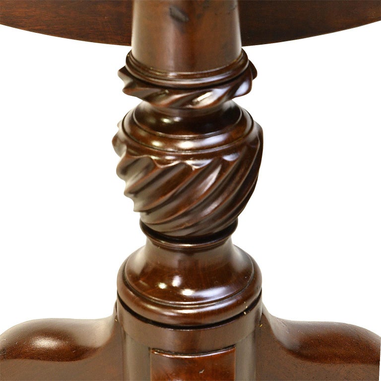 Queen Ann Round Tilt-Top, Tripod Tea Table in Mahogany, New England ...