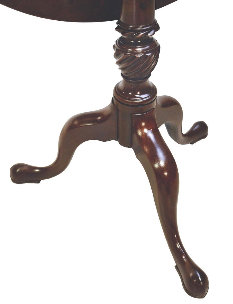 Queen Ann Round Tilt-Top, Tripod Tea Table in Mahogany, New England ...