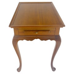 Used Queen Ann Solid Mahogany Pull Out Trays Gallery Top Side End Table MINT