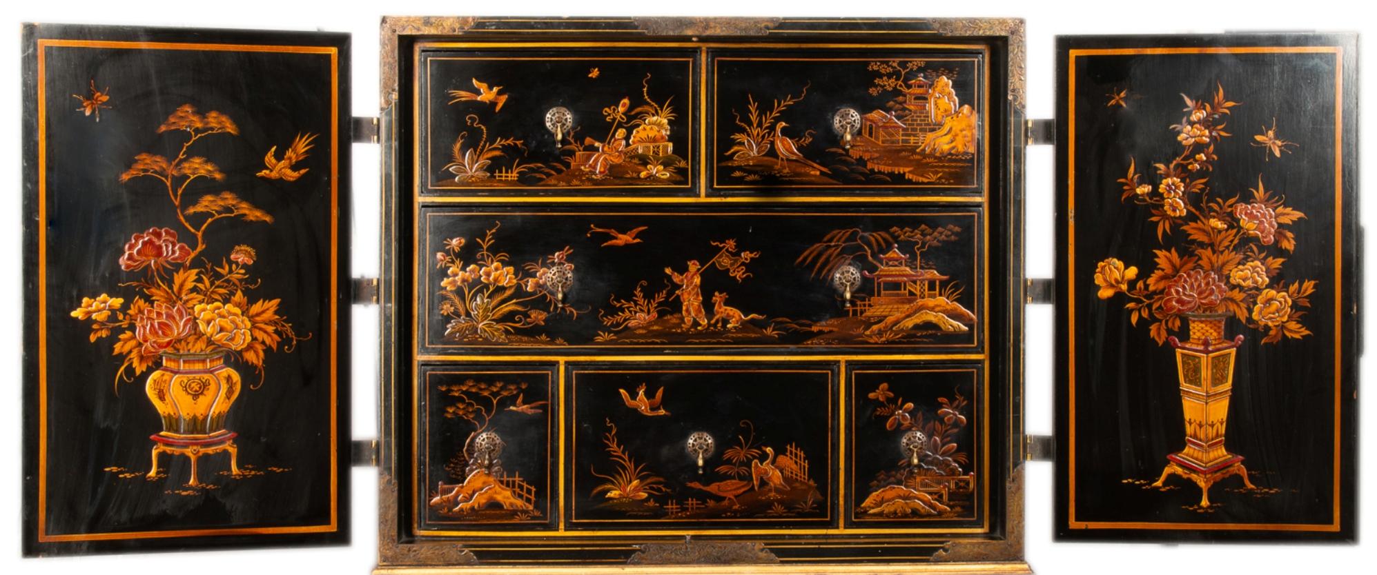 Queen Ann Style Lacquered Cabinet on Stand, circa 1900 7