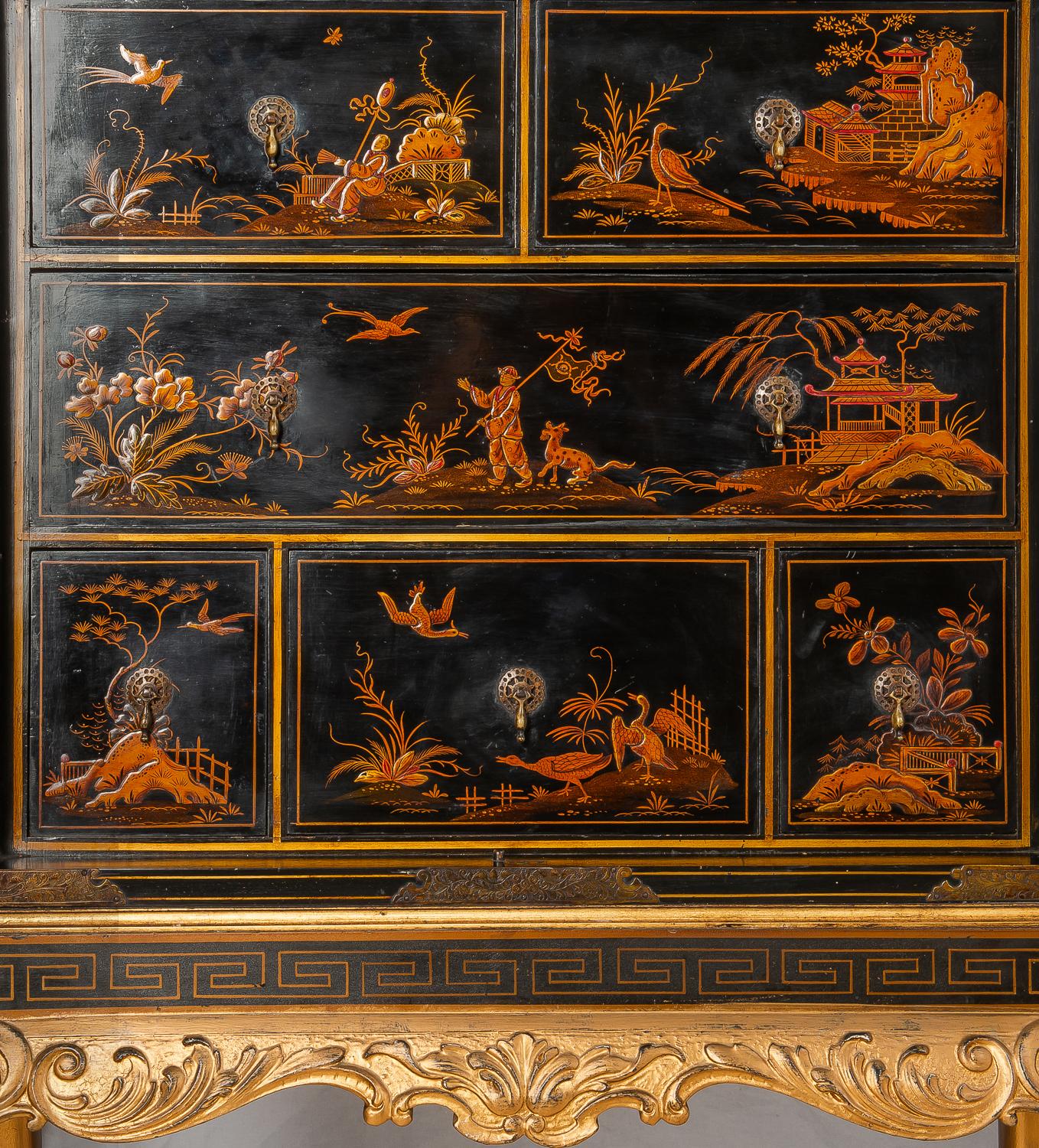 Queen Ann Style Lacquered Cabinet on Stand, circa 1900 10