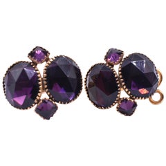 Queen Anne Amethyst Paste Earrings, circa 1860