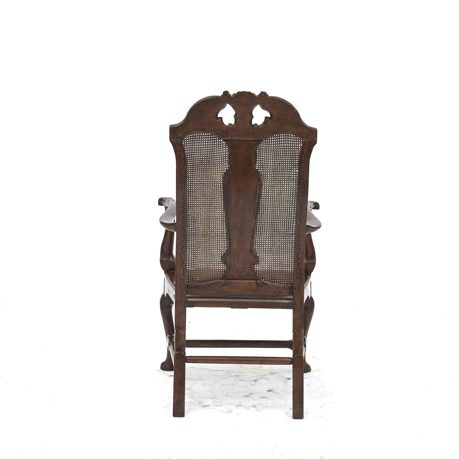 English Queen Anne Armchair Approx. 1730 For Sale