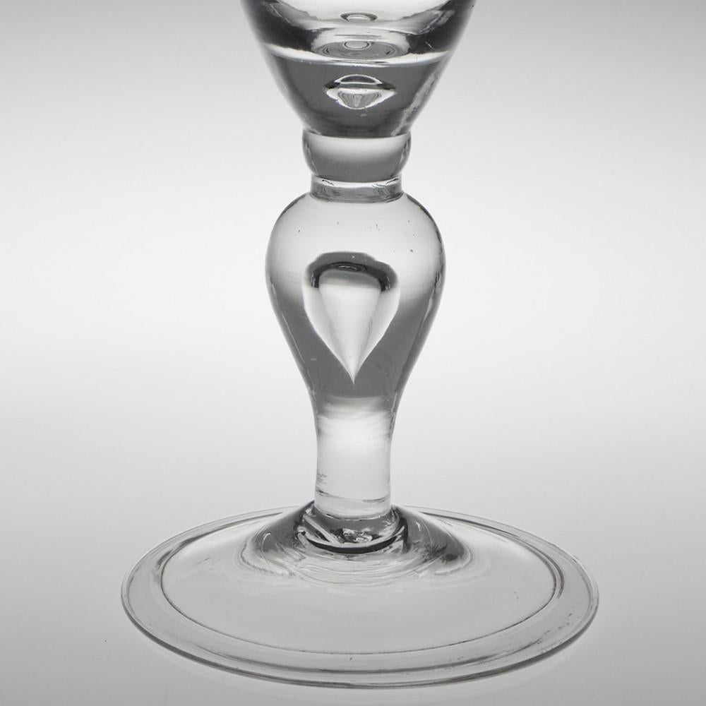 18th Century and Earlier Queen Anne Baluster Wine Goblet, circa 1710 For Sale