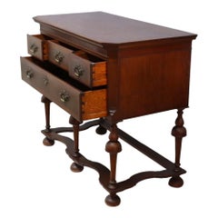 Queen Anne Banded Mahogany Trumpet Leg Server C1930