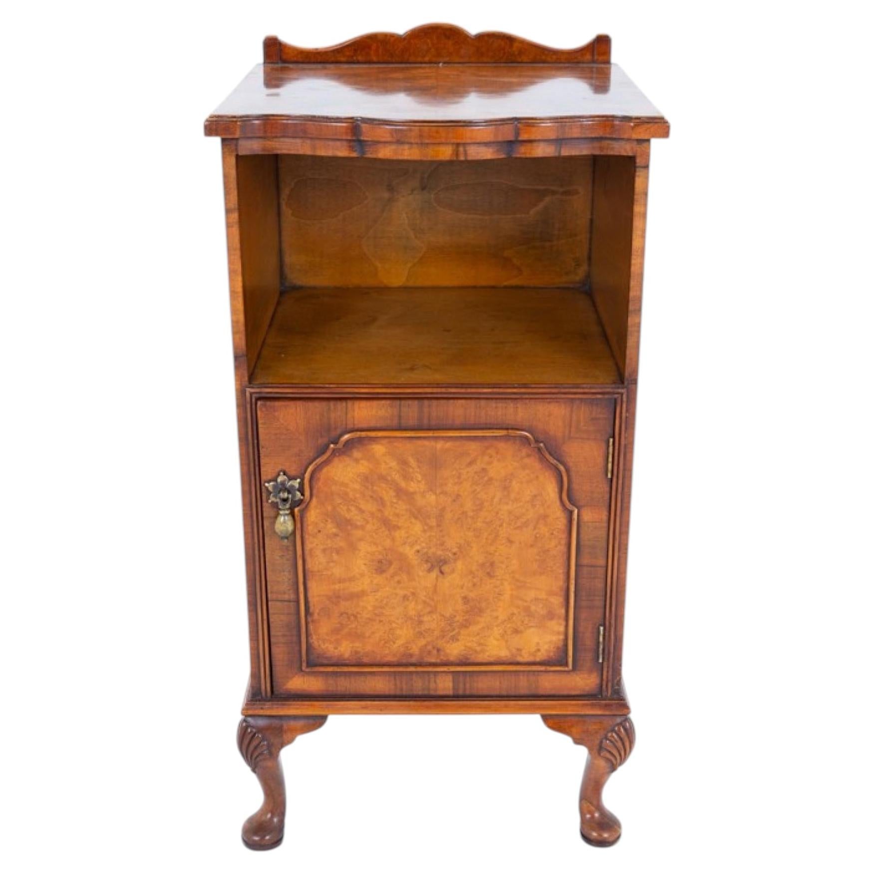 Queen Anne Bedside Chest Walnut Nightstand Revival For Sale