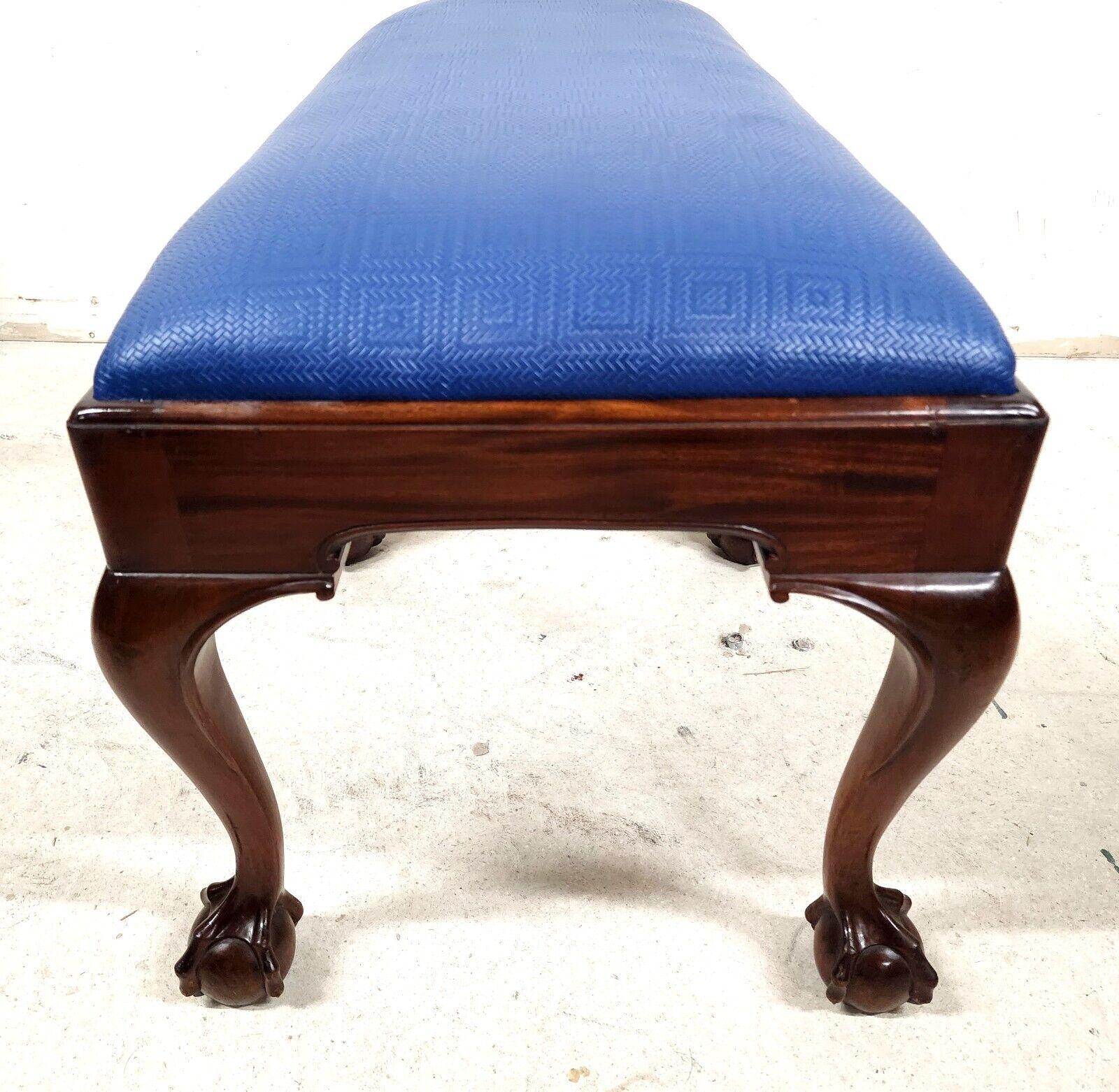 Mid-20th Century Queen Anne Bench Vintage Mahogany by Nathan Margolis