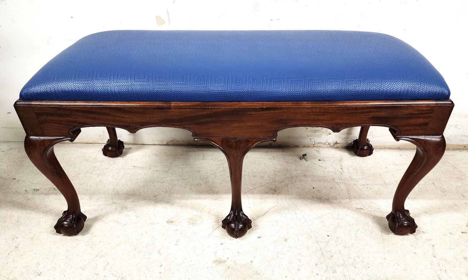 Queen Anne Bench Vintage Mahogany by Nathan Margolis 1