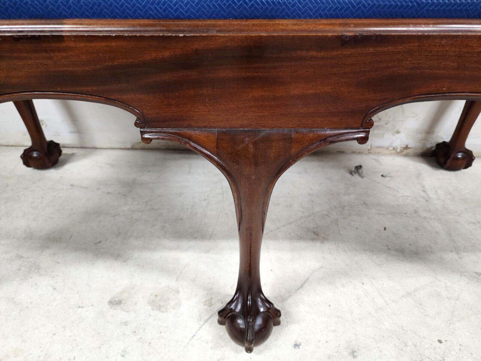 Queen Anne Bench Vintage Mahogany by Nathan Margolis 2