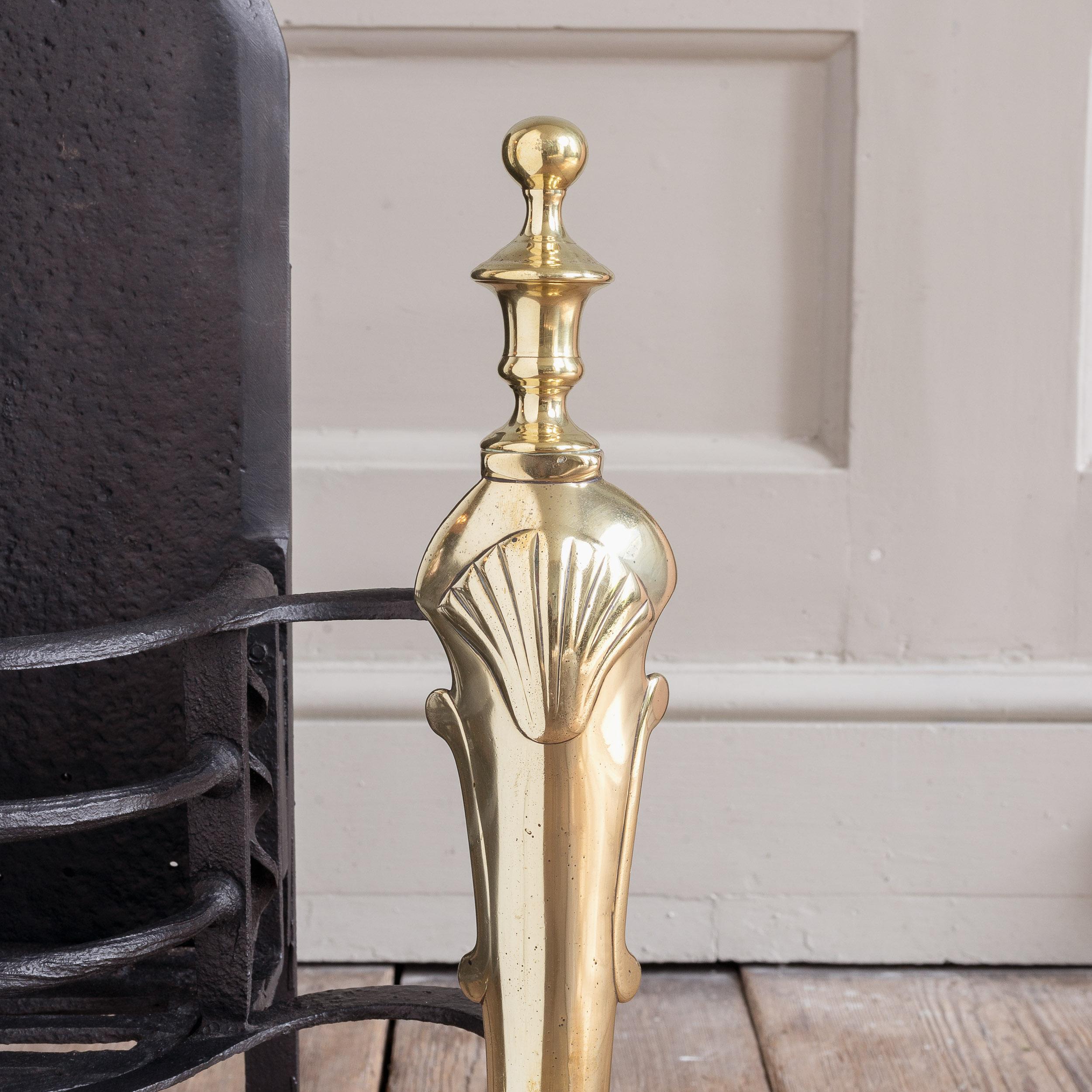 Queen Anne Feuerrost aus Messing und Schmiedeeisen im Angebot 5