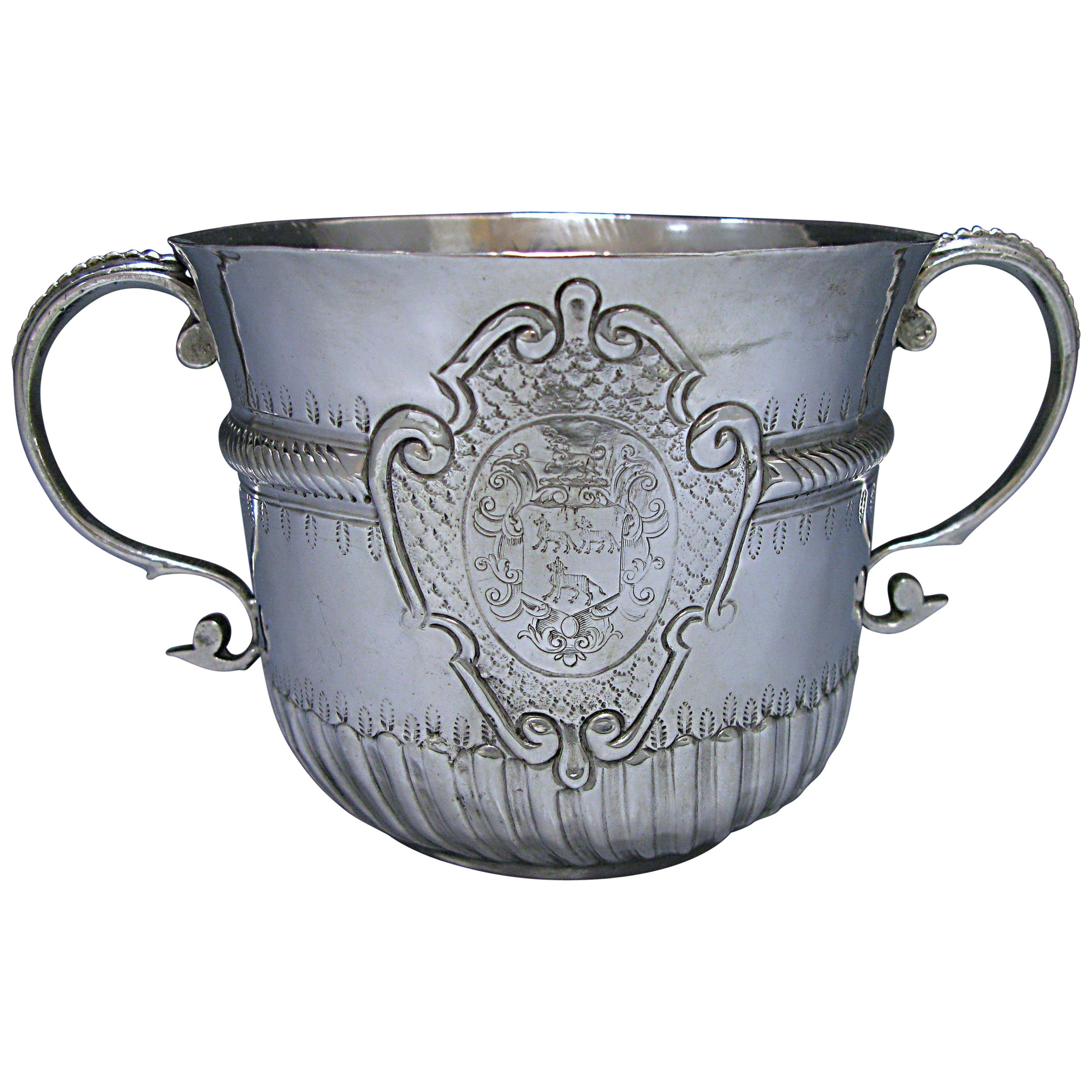 Queen Anne Britannia Silver Porringer, 1706 For Sale