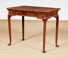 Queen Anne Burl Walnut Side Table