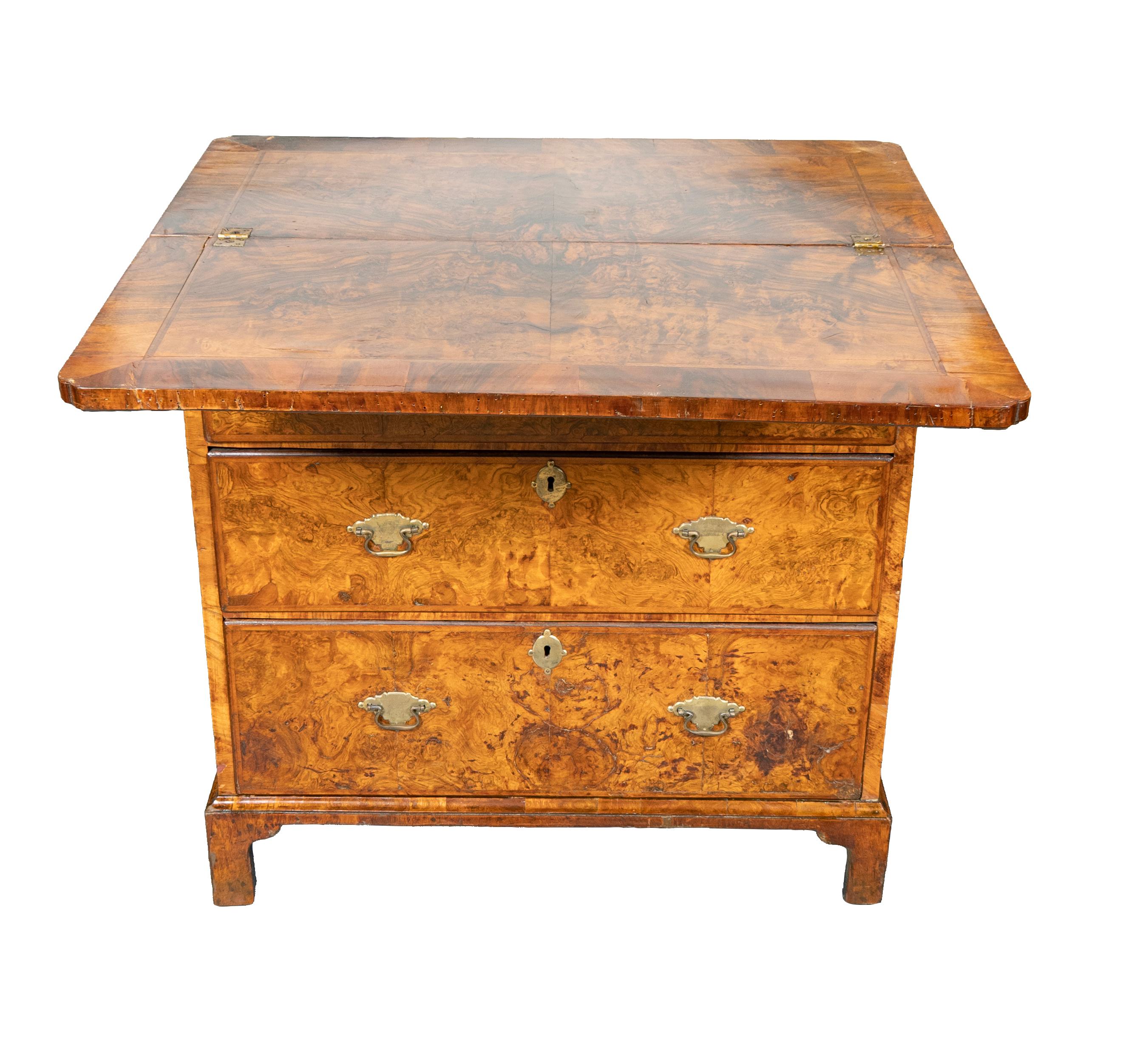 Queen Anne Burr Walnut Bachelors Chest For Sale 4
