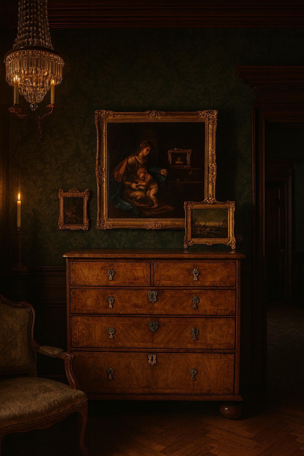 Barocco Cassettiera in radica di noce Queen Anne in vendita