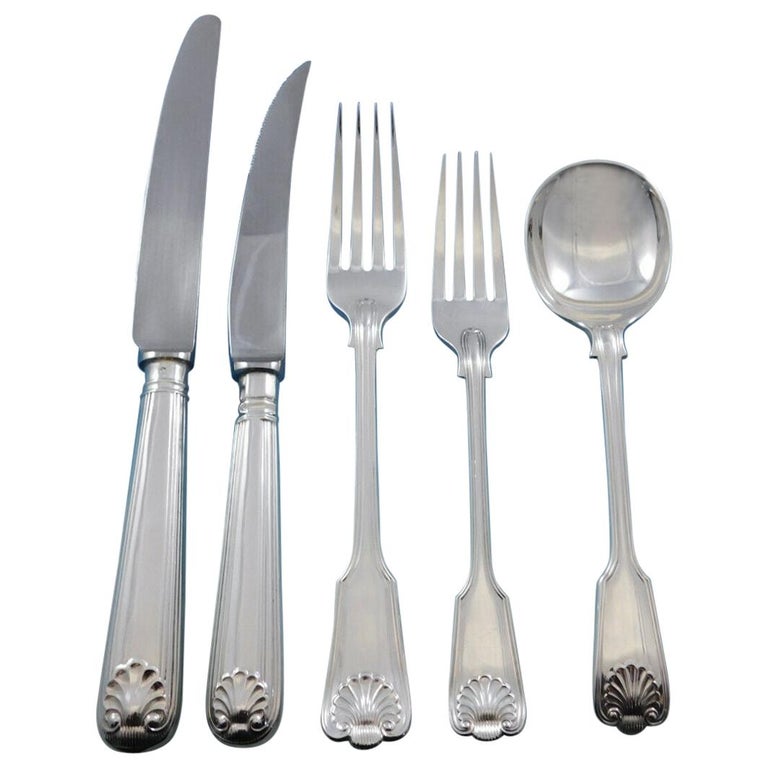 Queen Anne by James Robinson Sterling Silver Flatware Set Dinner 48