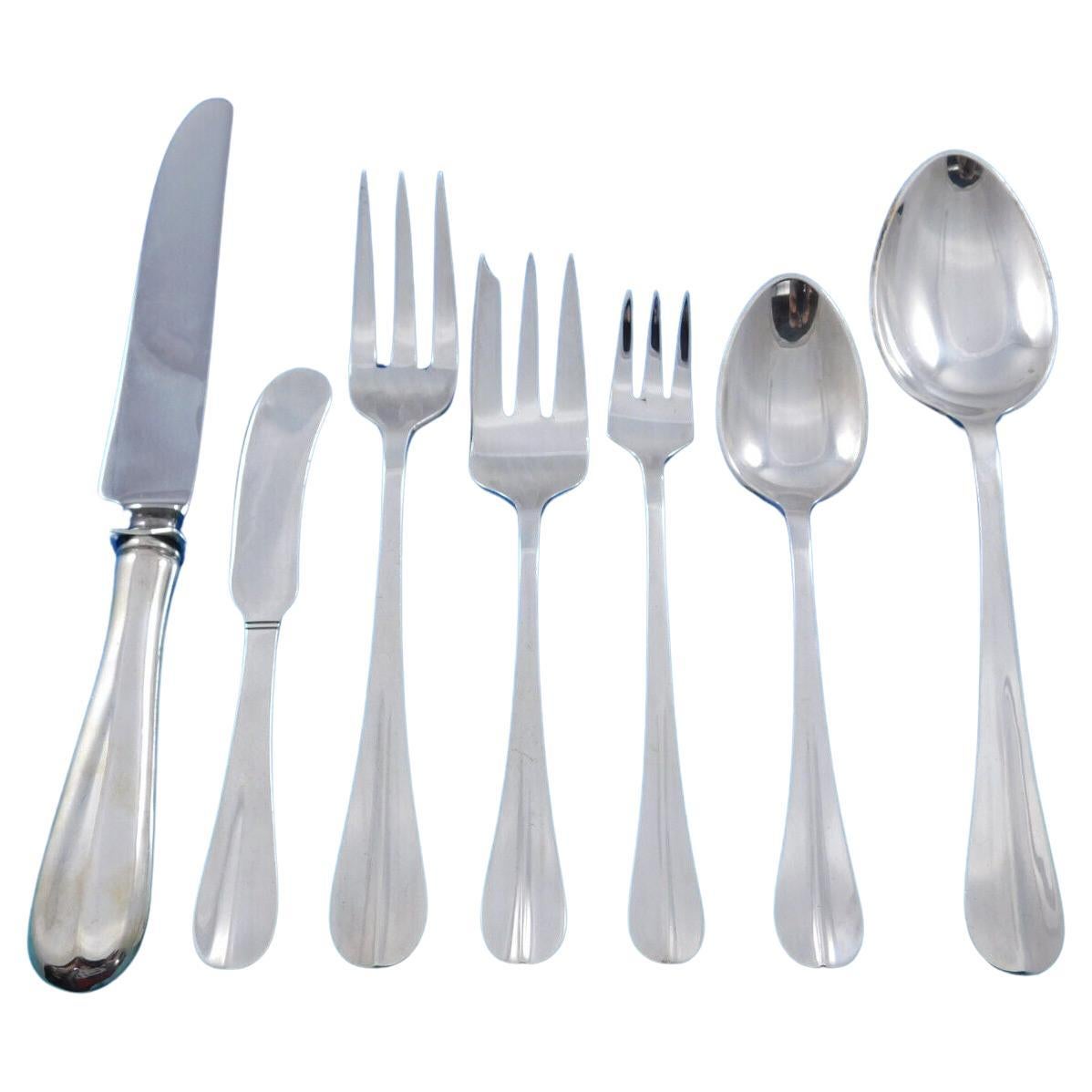 Queen Anne by Tuttle Set di posate in argento sterling per 12 persone Servizio 83 pezzi Raro in vendita