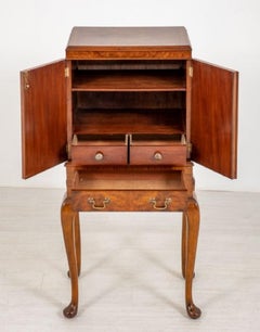 Queen Anne Cabinet on Stand Walnut Chest