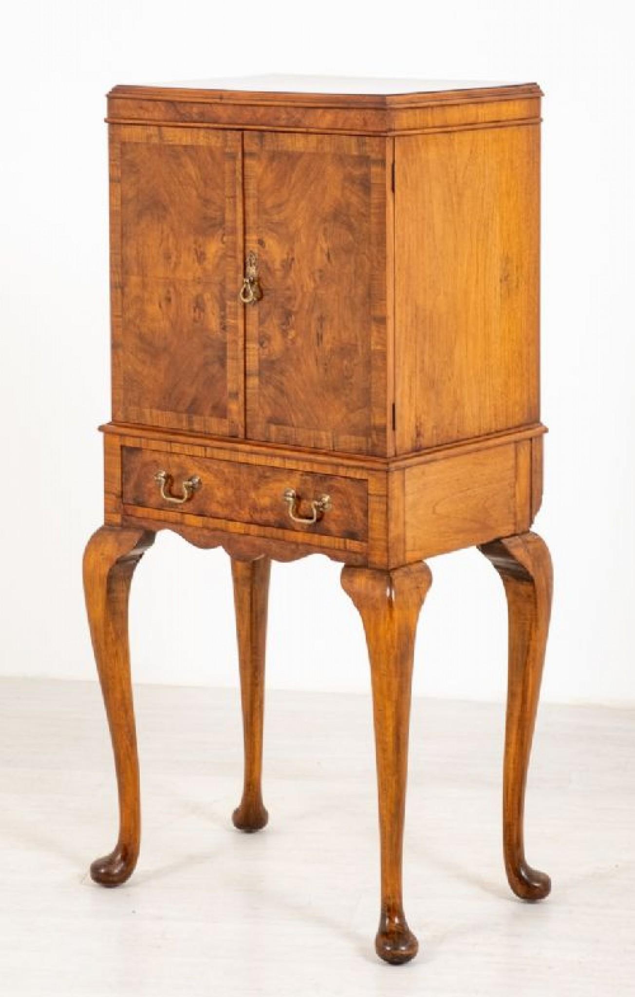 Early 20th Century Queen Anne Cabinet on Stand Walnut Chest