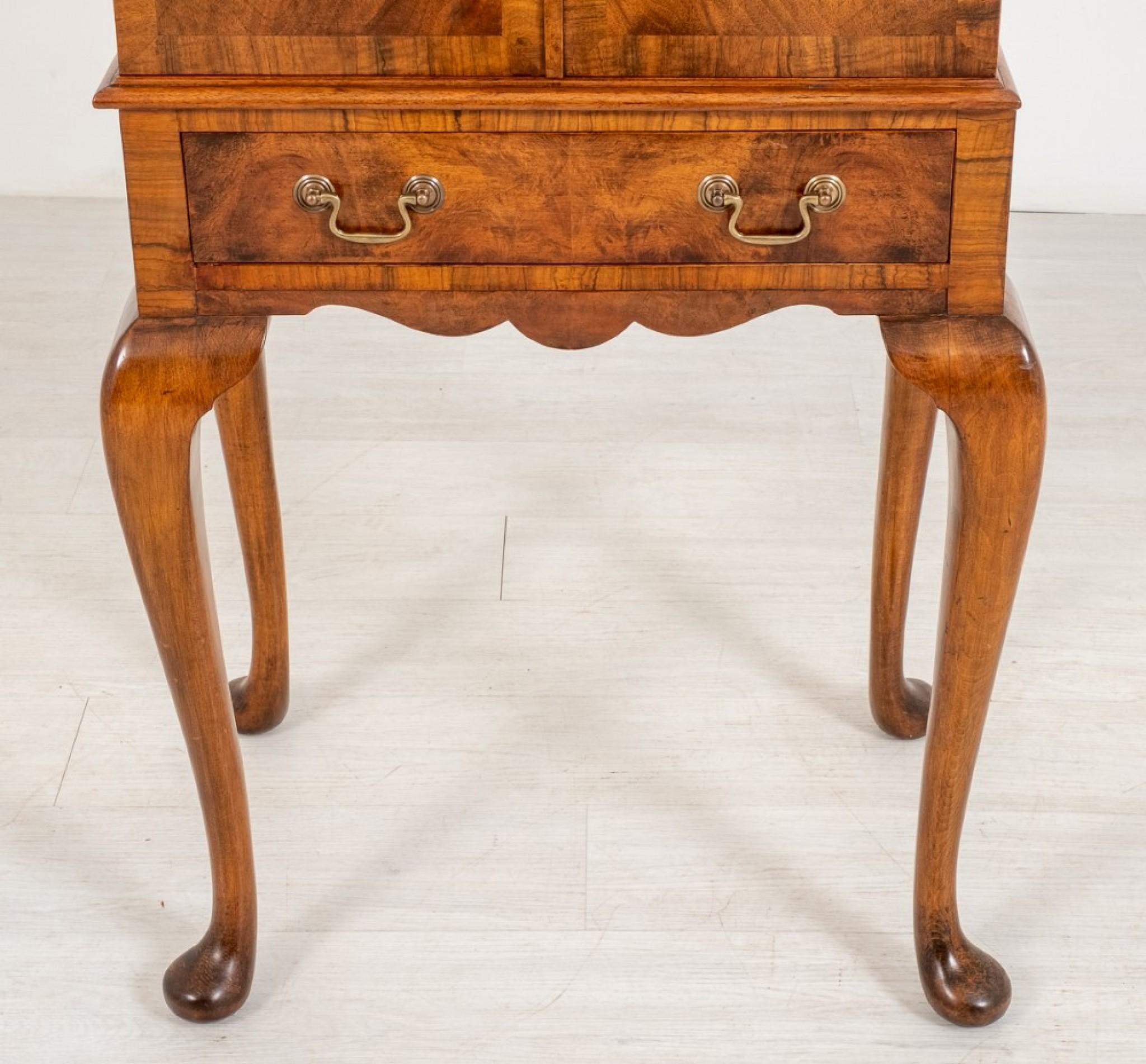 Queen Anne Cabinet on Stand Walnut Chest 2