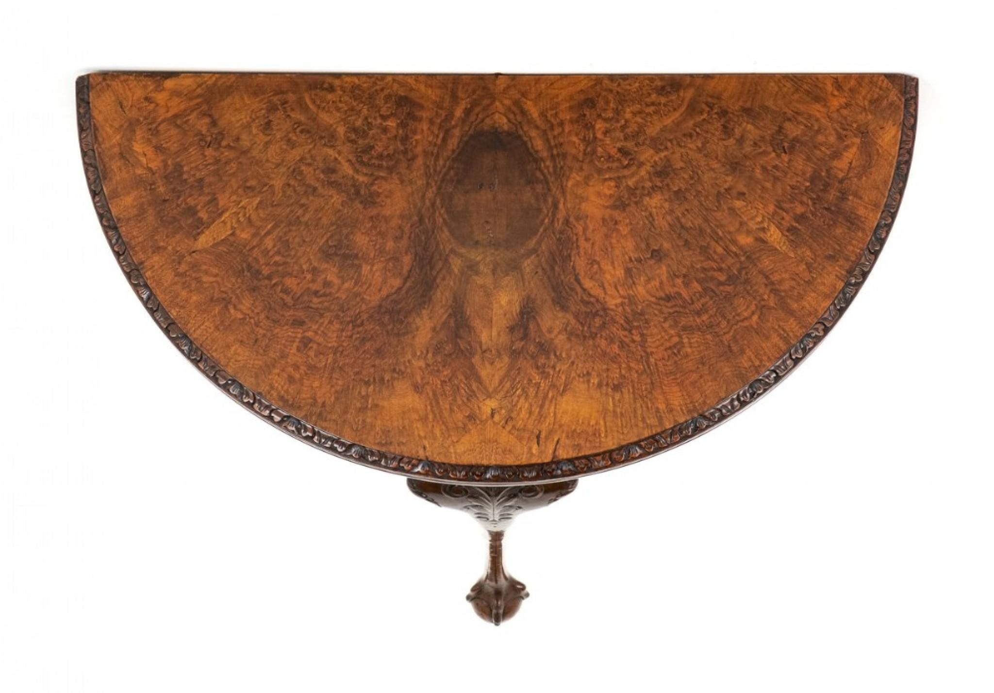 Queen Anne Card Table Demi Lune Walnut For Sale 4