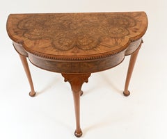 Queen Anne Card Table Games Burr Walnut